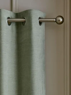 Next Fine Chenille Lined Eyelet Curtains Sage Green Discount