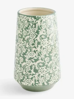 Next Sage Green Floral Print Ceramic Vase Sale