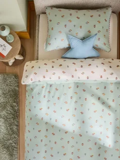 Next Duvet Cover and Pillowcase Set Sage Green Hamish the Cow Supersoft Brushed Cotton Hot