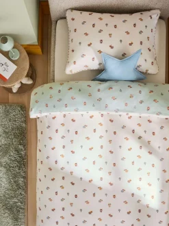 Next Duvet Cover and Pillowcase Set Sage Green Hamish the Cow Supersoft Brushed Cotton Hot