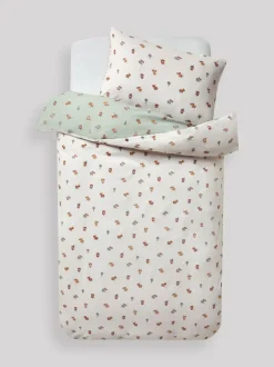 Next Duvet Cover and Pillowcase Set Sage Green Hamish the Cow Supersoft Brushed Cotton Hot