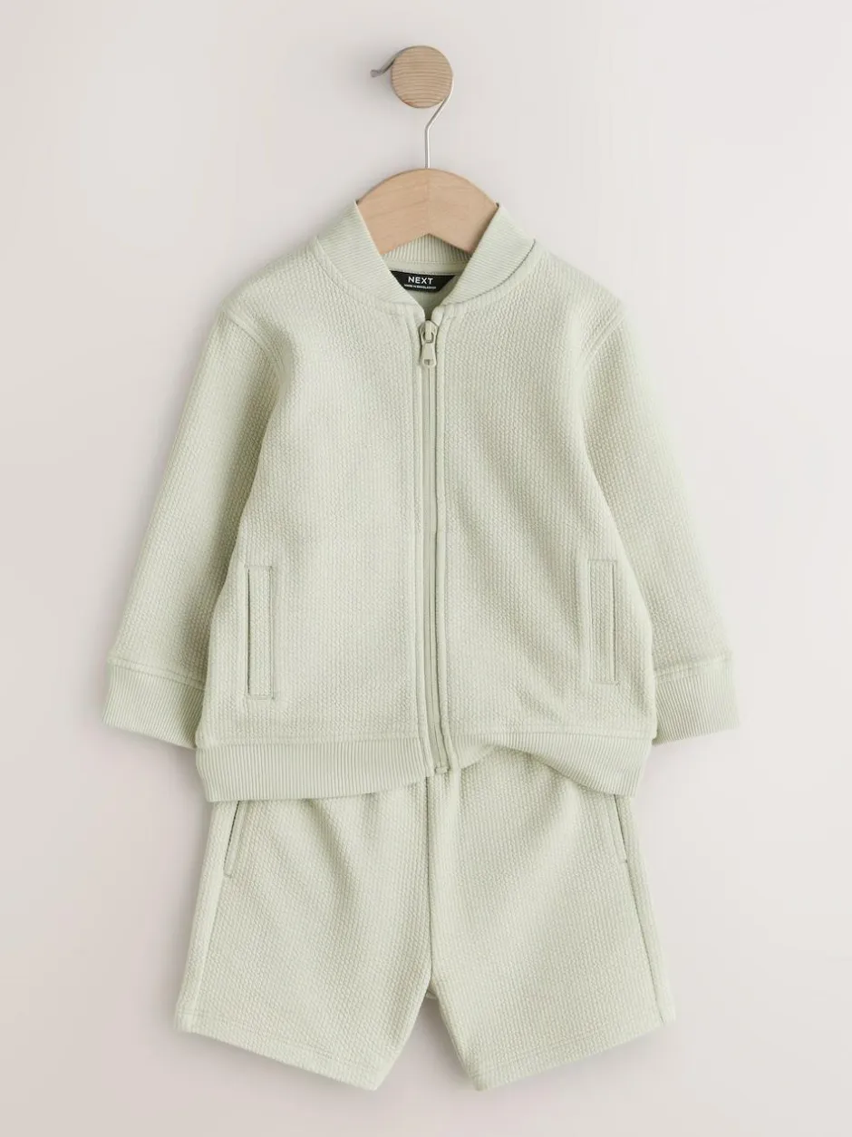 Next Jersey Bomber and Shorts Set (3mths-7yrs) Sage Green Sale