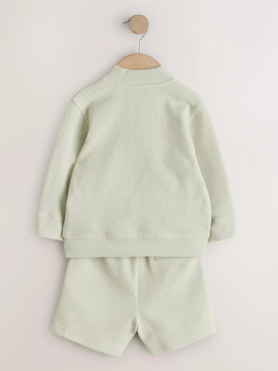 Next Jersey Bomber and Shorts Set (3mths-7yrs) Sage Green Sale