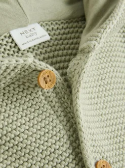 Next Knitted Baby Cardigan (0mths-2yrs) Sage Green Online
