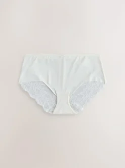 Next Sage Green Midi No VPL Lace Back Briefs 5 Pack Online