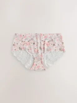 Next Sage Green Midi No VPL Lace Back Briefs 5 Pack Online