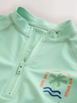 Next Sage Green Rash Vest and Swim Shorts Set (3mths-7yrs) Clearance
