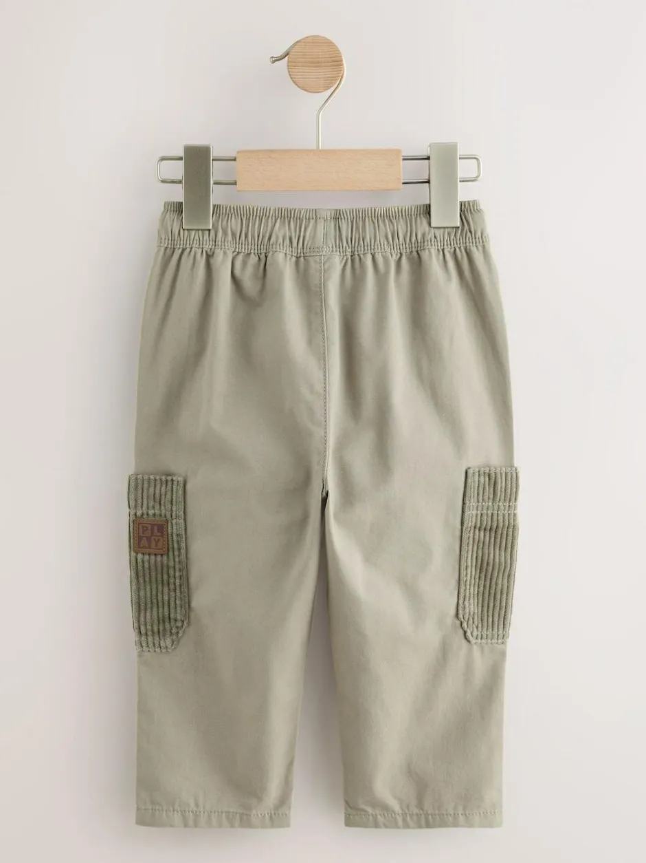 Next Sage Green Side Pocket Pull On Trousers (3mths-7yrs)