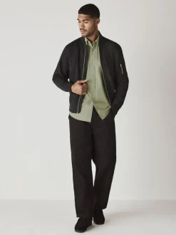 Next Sage Green Slim Fit Long Sleeve Oxford Shirt