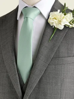 Next Sage Green Slim Textured Tie Discount