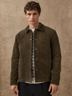 Next Smart Rich Cord Chore Jacket Sage Green New