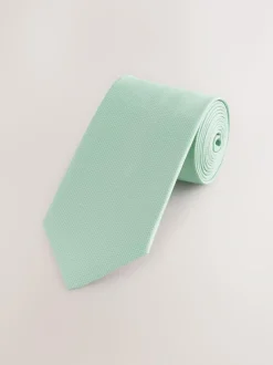 Next Textured Tie Sage Green Sale