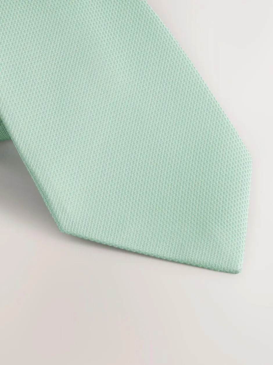 Next Textured Tie Sage Green Sale