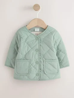 Next Sage Green Tulip Quilted Nylon Baby Jacket (0mths-2yrs) Discount