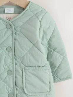 Next Sage Green Tulip Quilted Nylon Baby Jacket (0mths-2yrs) Discount