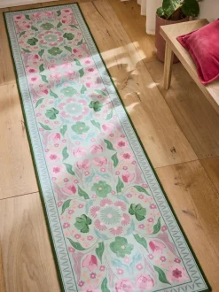 Next Sage Green Washable Bettie Floral Print Runner Outlet