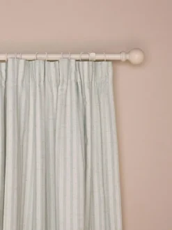 Next Pencil Pleat Blackout Curtains Sage Stripe Sale