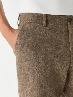 Next Relaxed Fit Wool Blend Suit Trousers Sand
