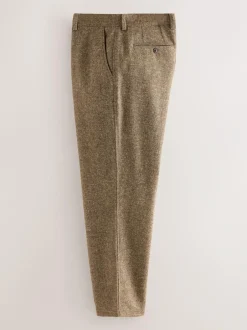 Next Relaxed Fit Wool Blend Suit Trousers Sand