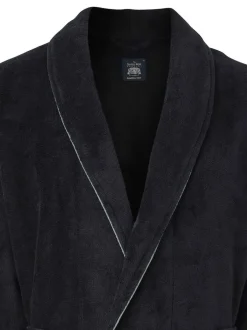 Savile Row Company Black Fleece Dressing Gown With Piping Discount