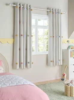 Next Scandi Pom Eyelet Blackout Curtains