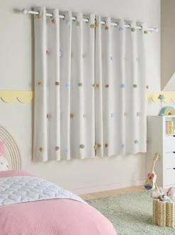 Next Scandi Pom Eyelet Blackout Curtains