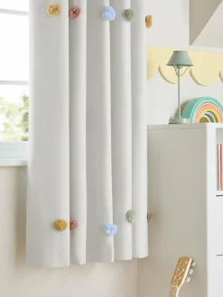 Next Scandi Pom Eyelet Blackout Curtains