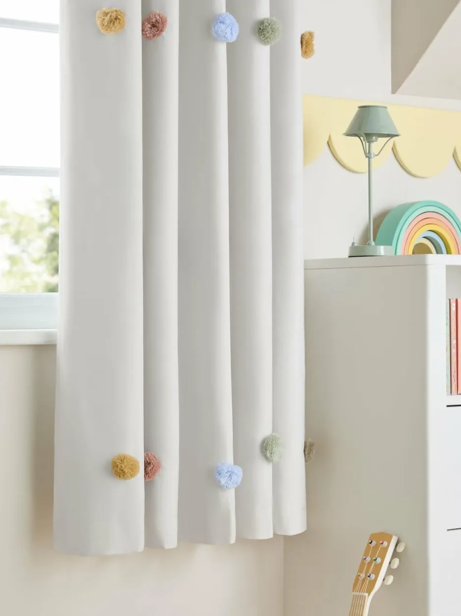 Next Scandi Pom Eyelet Blackout Curtains