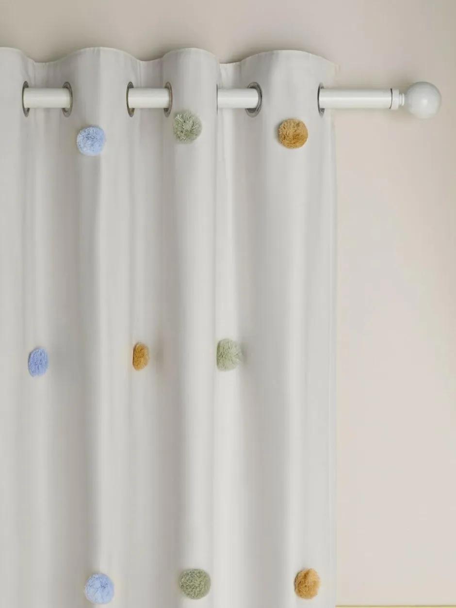 Next Scandi Pom Eyelet Blackout Curtains