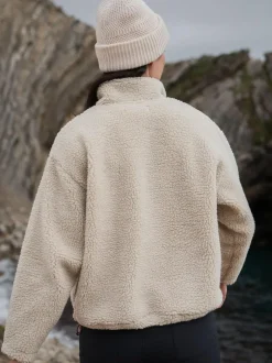 Sealskinz Broomsthorpe Womens Sherpa Zip Up Fleece Cream New