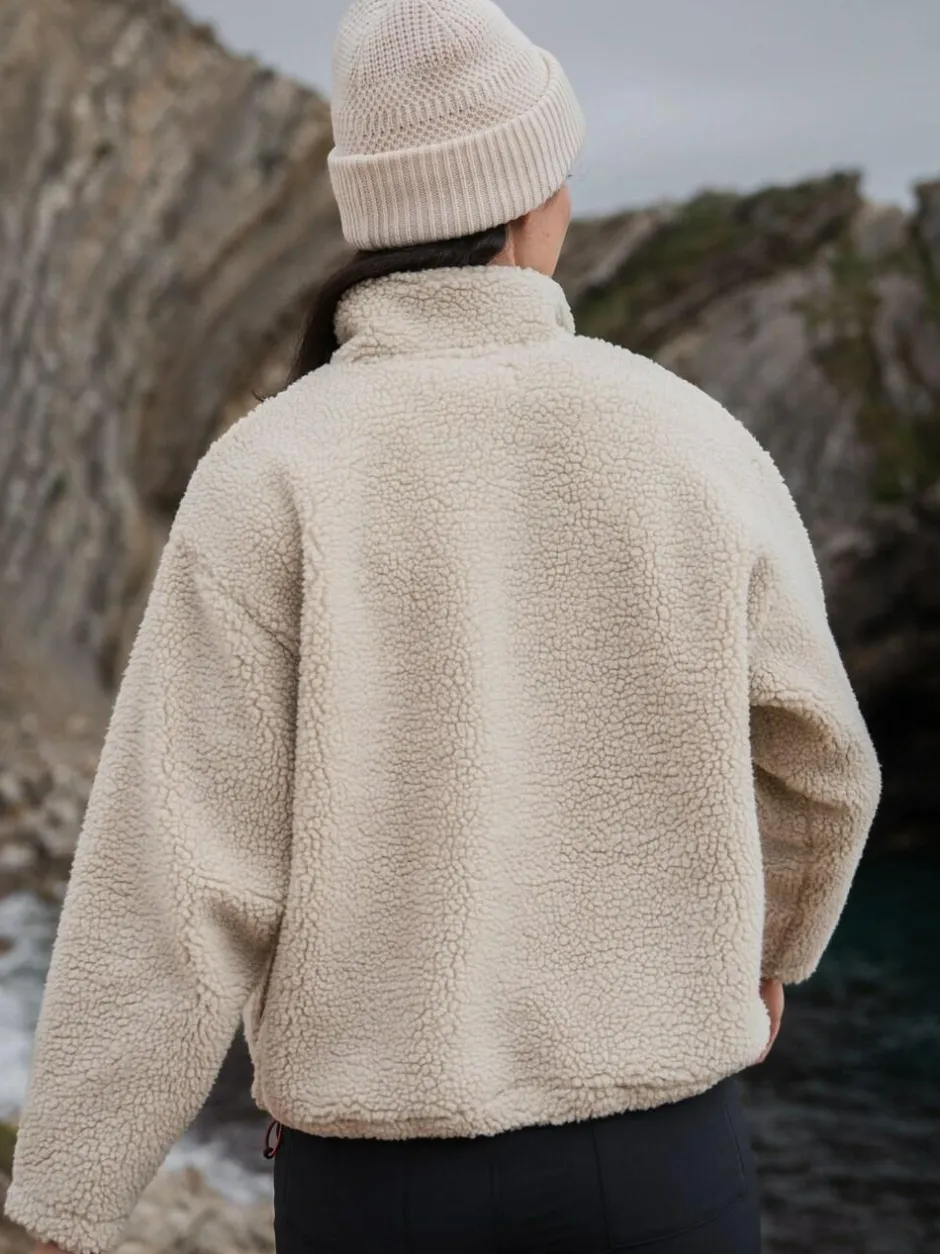 Sealskinz Broomsthorpe Womens Sherpa Zip Up Fleece Cream New