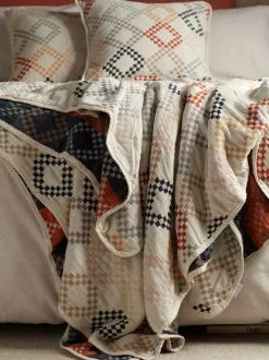 Secret Linen Store Multi Jolene Quilted Throw New