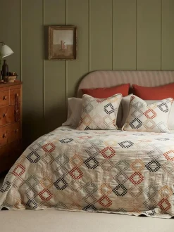 Secret Linen Store Multi Jolene Quilted Throw New