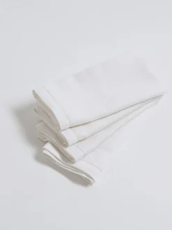 Secret Linen Store Set of 4 Twill Napkins Off White New