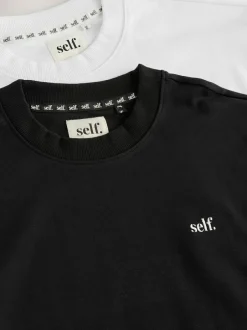 self. Black/White T-Shirts 2 Pack