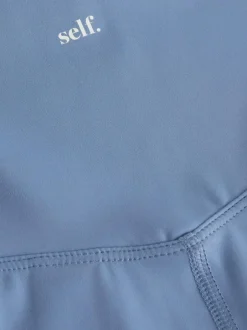 self. Blue High Waist Leggings