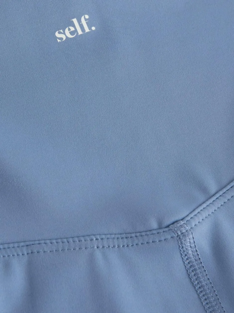 self. Blue High Waist Leggings