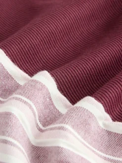 self. Burgundy Red Stripe Ribbed Vest Top and Long Leg Pyjamas Set Online