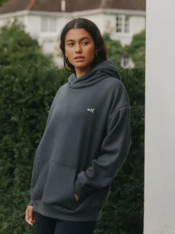 self. Charcoal Grey Hoodie Clearance