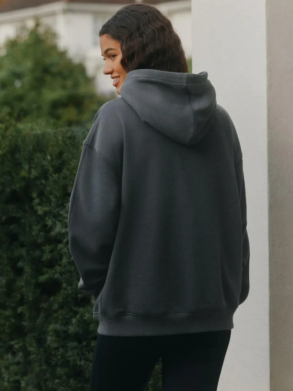 self. Charcoal Grey Hoodie Clearance