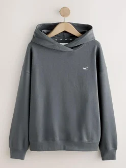 self. Charcoal Grey Hoodie Clearance