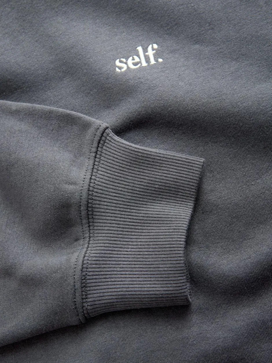 self. Charcoal Grey Hoodie Clearance