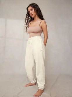 self. Cuffed Joggers Ecru Discount