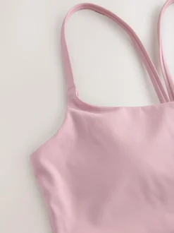 self. Strappy Non Wire Sports Bra Lilac Purple Clearance