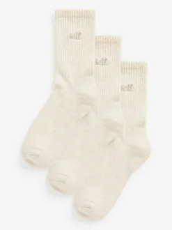 self. Oat 3 Pack Cushion Sole Lounge Ankle Socks 3 Pack Outlet
