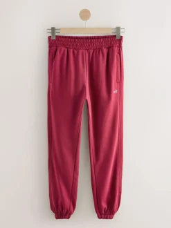 self. Red Cuffed Joggers