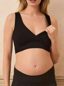 Seraphine Black & Taupe Maternity & Nursing Seamless Sleep Bras 2 Pack Black & Taupe Clearance
