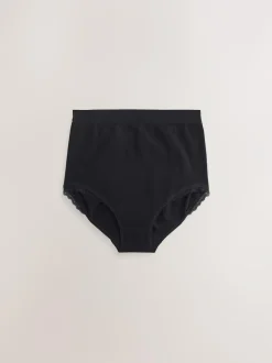 Seraphine Black Cotton Rib Jersey Maternity & Postpartum Briefs 5 Pack Hot