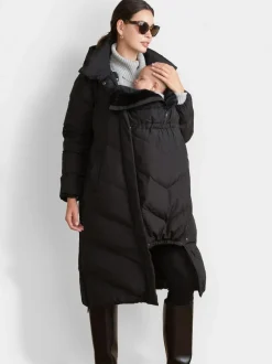 Seraphine 3-In-1 Long Chevron Puffer Maternity Coat Black Hot
