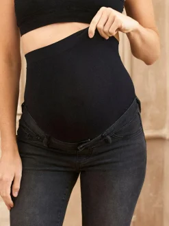 Seraphine Premium Organic Overbump Maternity Slim-Fit Jeans Black Hot